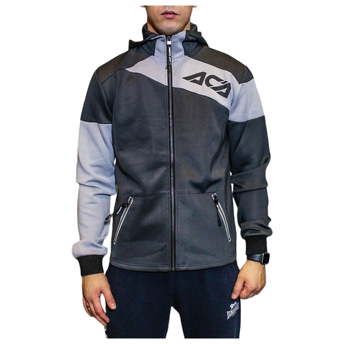 фото Беговая худи - running hoodie (gray) - aca - черный - xs