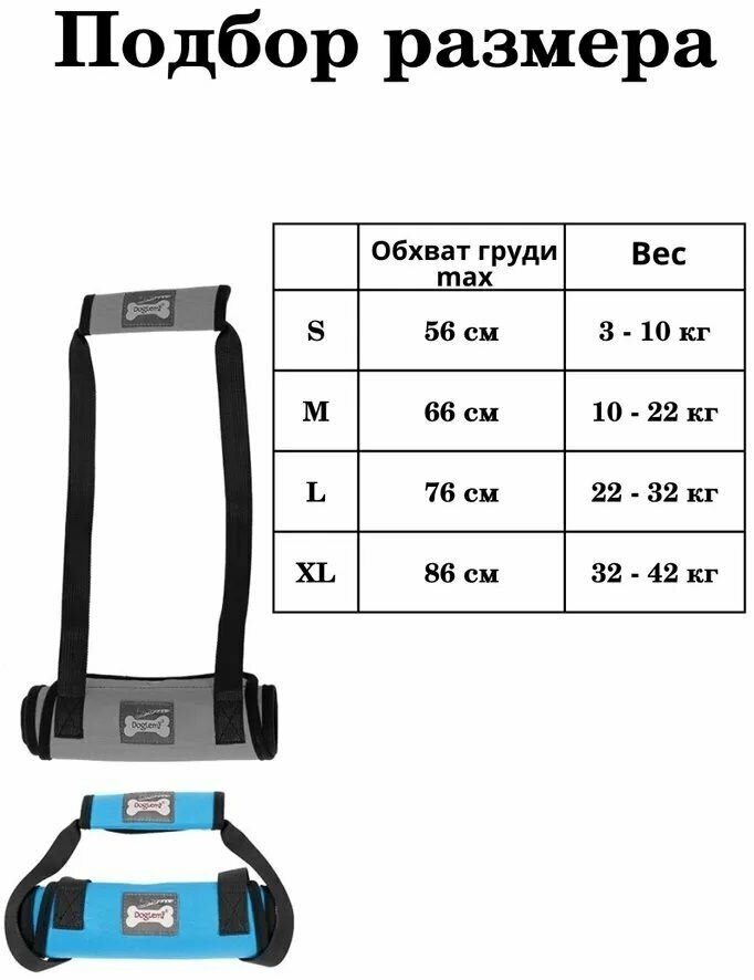 Ходунки, поддержка лап пожилых и травмированных собак. Поддерживающая шлейка, размер S - фотография № 2
