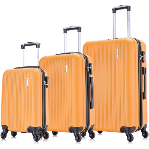 фото Комплект чемоданов l'case krabi, 3 шт., 94 л, размер s/m/l, оранжевый