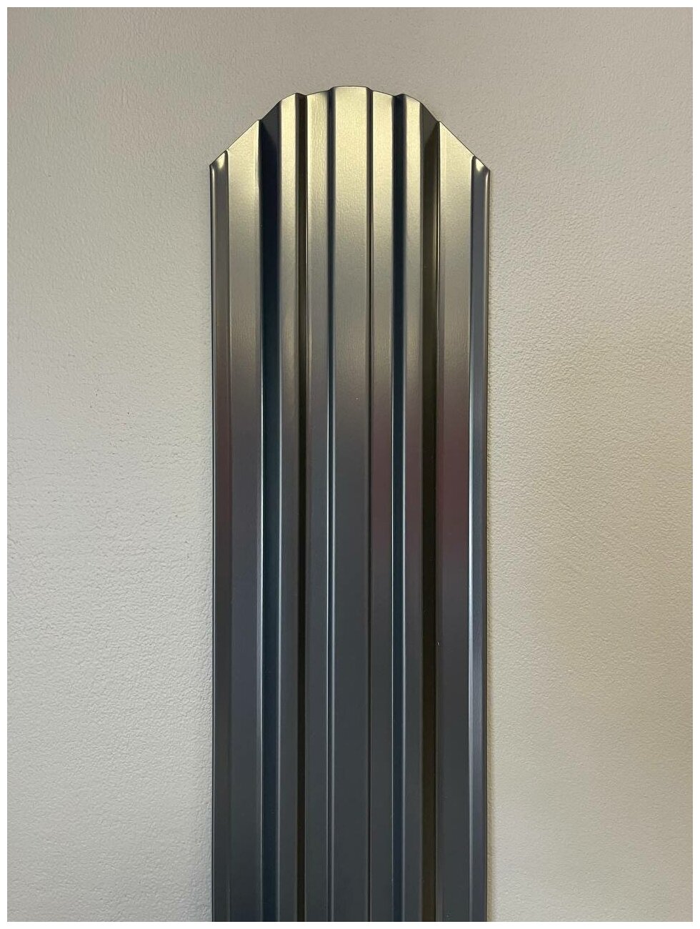 Штакетник металлический Премиум (евроштакетник) двухсторонний окрас, цвет графитовый серый RAL 7024, высота 1.5 м., ширина планки 118мм - 10 шт - фотография № 2