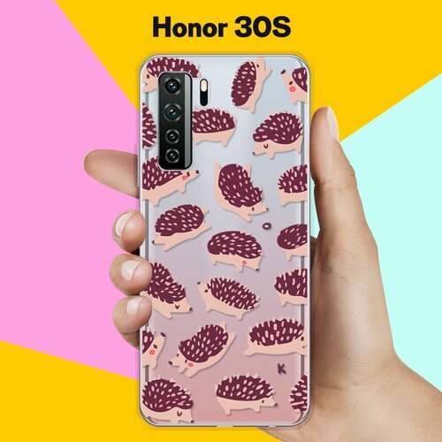 Силиконовый чехол Ёжики на Honor 30s