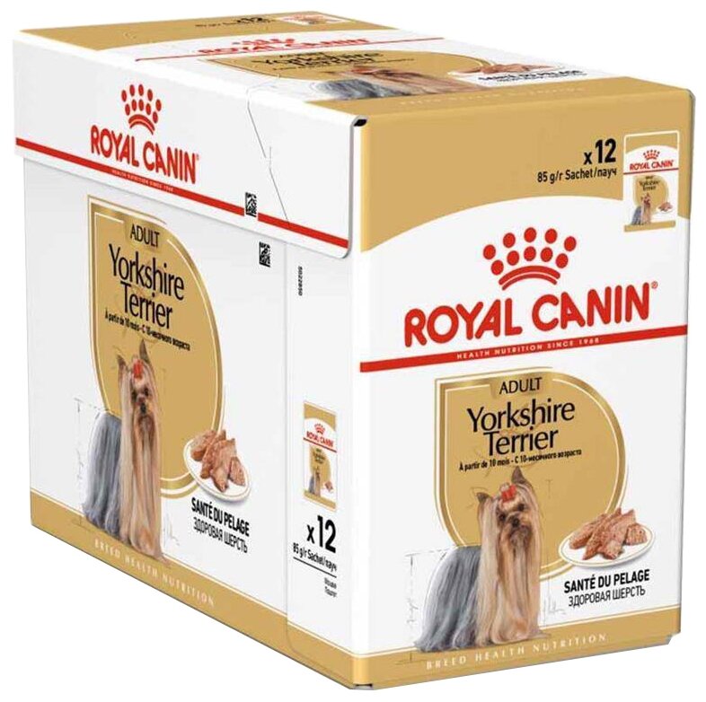 Влажный корм для собак Royal Canin породы Йоркширский терьер для здоровья кожи и шерсти