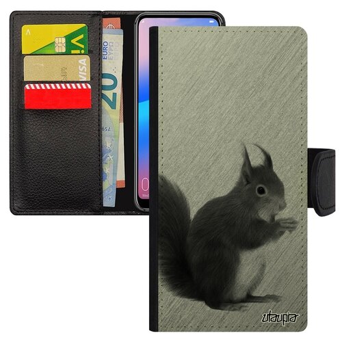 фото Чехол книжка на смартфон samsung galaxy a50, "белка" белочка рыжая utaupia