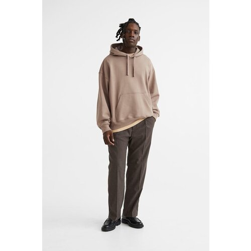 фото Худи оверсайз из хлопка - бежевый - xl h&m