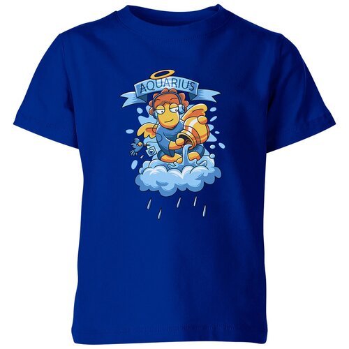 Футболка Us Basic, размер 6, синий мужская футболка мультяшный знак водолея s серый меланж