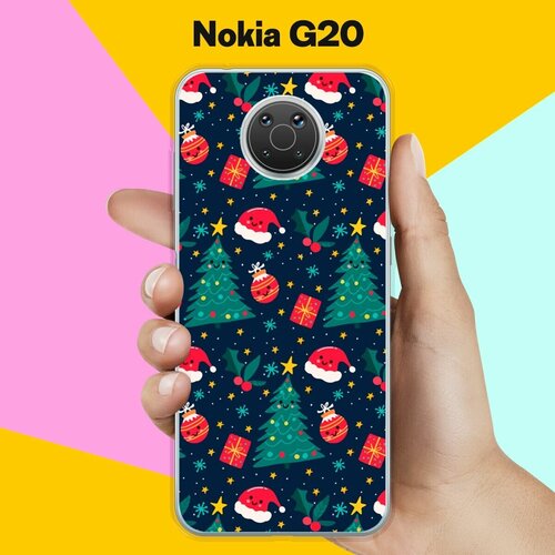 Силиконовый чехол на Nokia G20 Узор новогодний / для Нокия Джи20 силиконовый чехол на nokia g20 узор 6 для нокия джи20