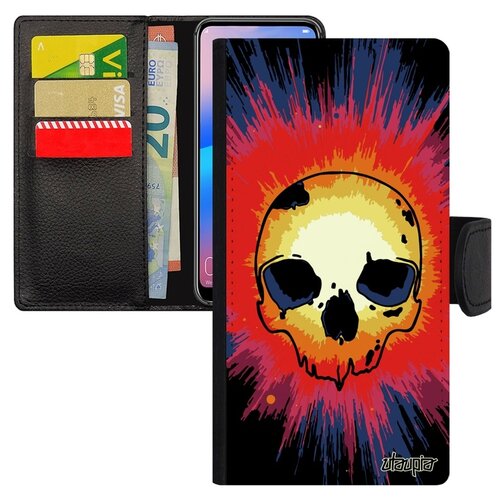 фото Чехол книжка на мобильный huawei p20 lite, "череп" skull death utaupia