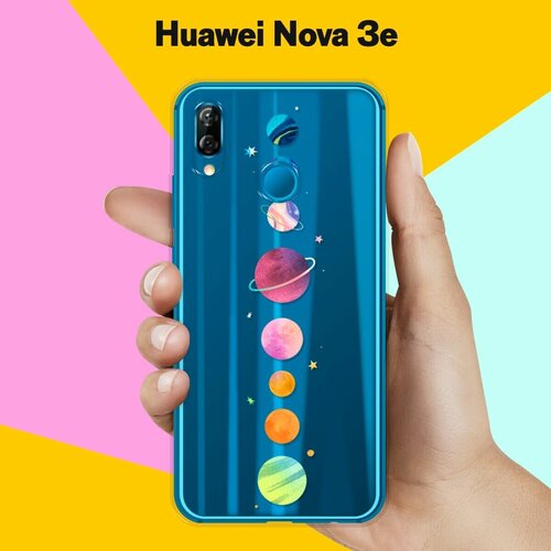 Силиконовый чехол Планеты на Huawei Nova 3e силиконовый чехол пончики на huawei nova 3e