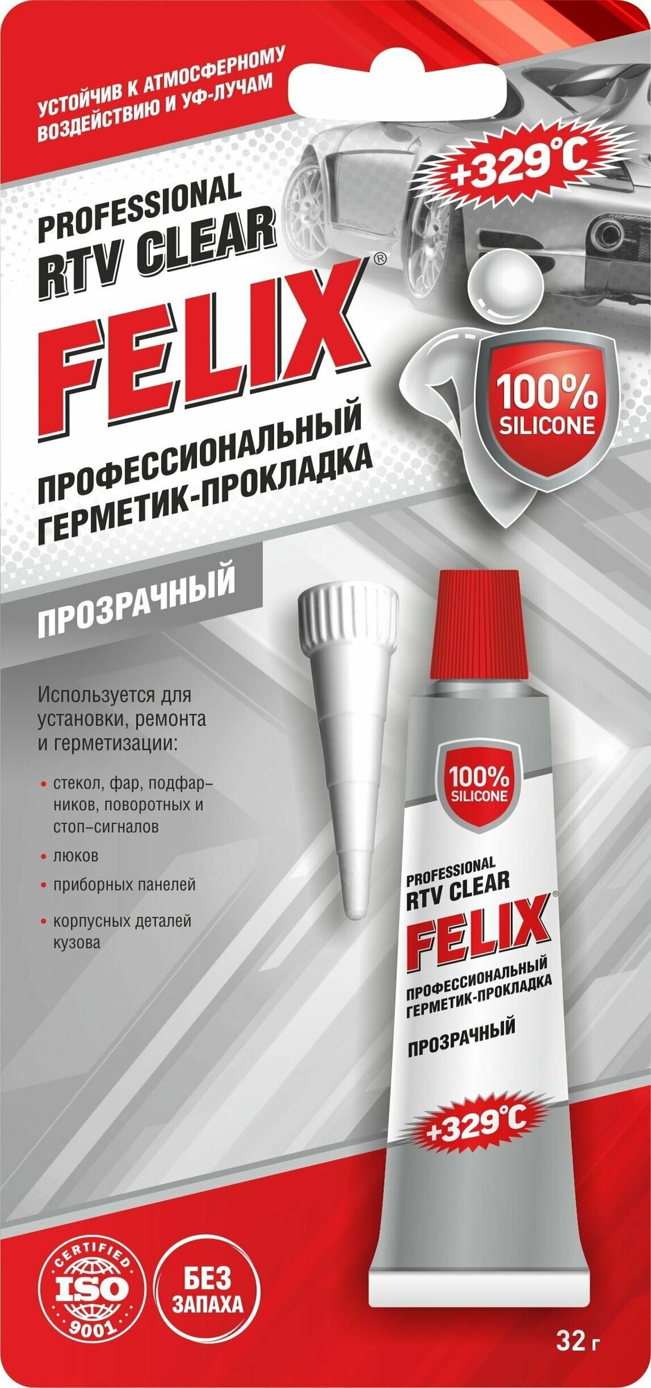 Герметик-прокладка Felix, 411040061, прозрачный, 32 г