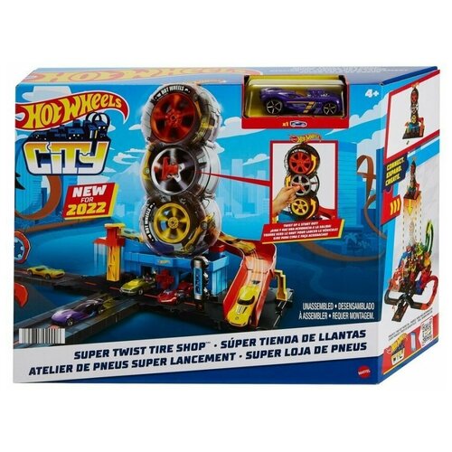 Набор игровой Hot Wheels CITY Автотрек Шиномонтажная мастерская / HDP02