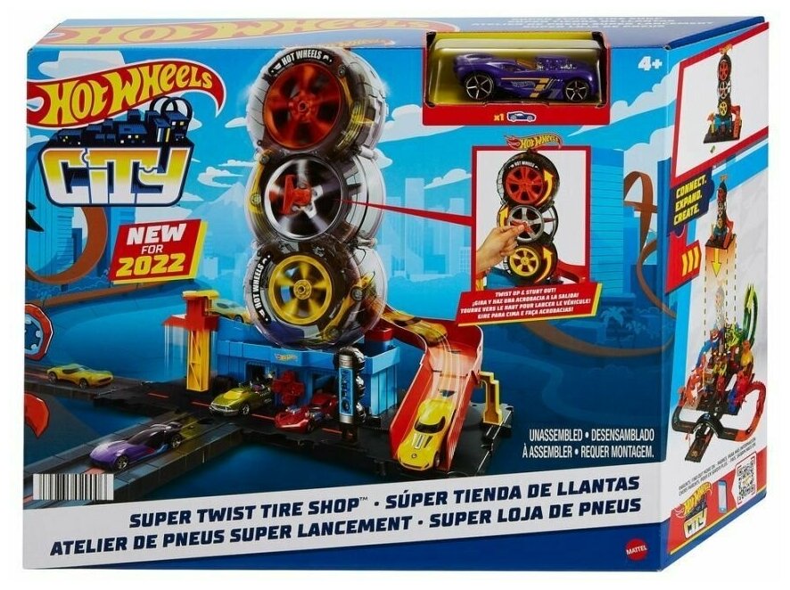 Набор игровой Hot Wheels CITY Автотрек "Шиномонтажная мастерская" / HDP02
