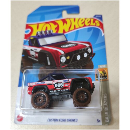 Hot Wheels Машинка базовой коллекции CUSTOM FORD BRONCO C4982/HCV15 hot wheels машинка базовой коллекции 40 ford pickup красный c4982 hcx61