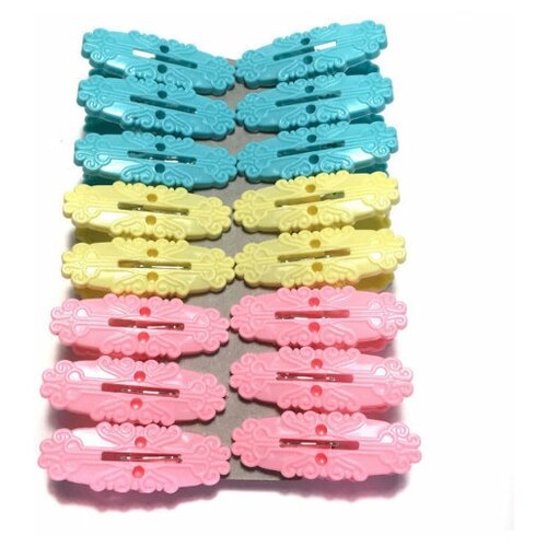фото Набор разноцветных бельевых прищепок plastic family utensil, 16 шт markethot
