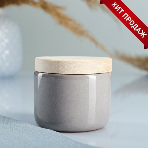 Ёмкость для специй с деревянной крышкой Вятская 01л 65х6см серый 478₽