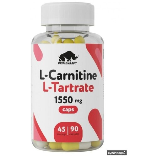 Л-Карнитин (L-Сarnitine) Prime Kraft L-Carnitine L-Tartrate 1550 mg (90 капсул) л карнитин l сarnitine prime kraft l carnitine l tartrate 1550 mg 90 капсул