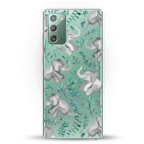 фото Силиконовый чехол узор из слонов на samsung galaxy note 20 andy & paul