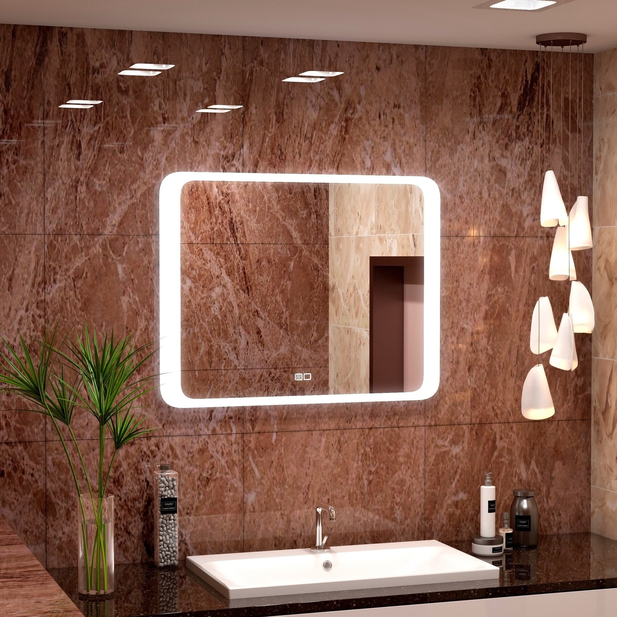 Зеркало Desire с LED подсветкой сенсорное с подогревом 90х70 см - фотография № 6