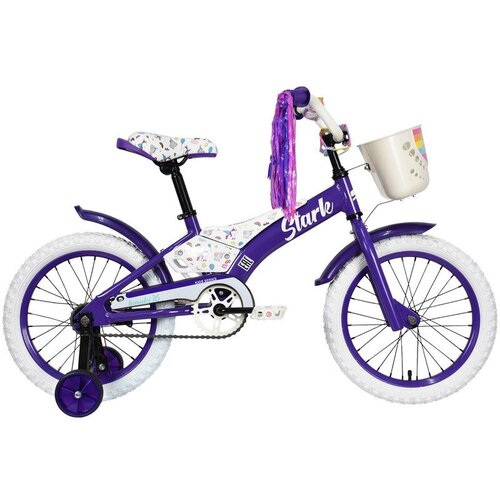 Детский велосипед Stark Tanuki 16 Girl год 2023 цвет Фиолетовый-Белый 15924₽