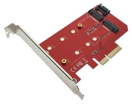 Контроллер PCI-Ex4, M.2 1 порт B key+1 порт M key, модель PCIe2NGFF, Espada