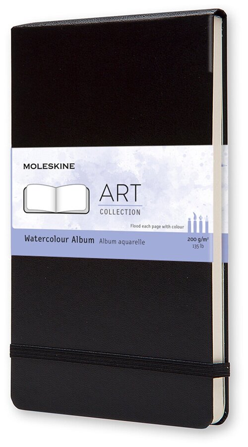 Блокнот для акварели Moleskine ART WATERCOLOR ARTMM804 Large 130х210мм 72стр. твердая обложка черный