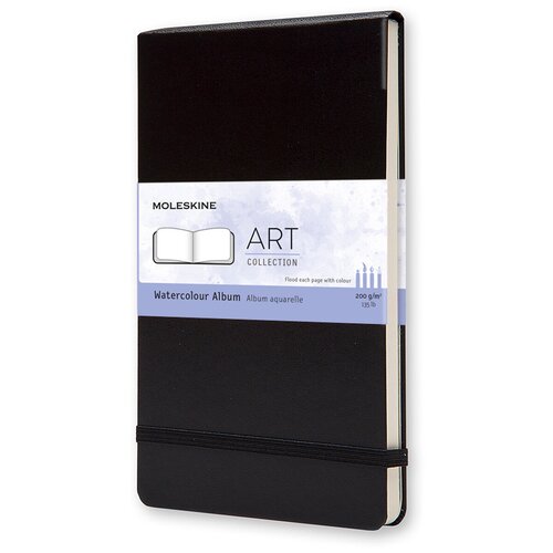 Блокнот для акварели Moleskine ART WATERCOLOR ARTMM804 Large 130х210мм 72стр. твердая обложка черный блокнот art watercolor 20 листов нелинованный 23 х 31 см черный