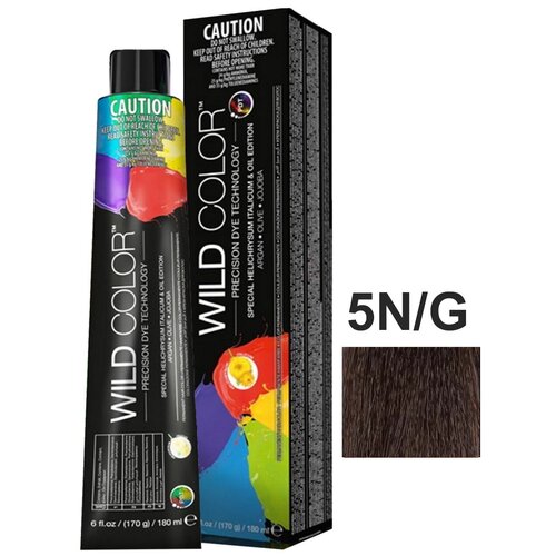 Крем-краска PERMANENT COLOR для окрашивания волос WILD COLOR 5N/G светло-каштановый 180 мл