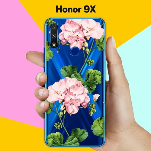 Силиконовый чехол Розовые цветы на Honor 9X силиконовый чехол на honor 9x хонор 9x пыльно розовые пионы