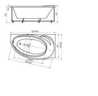 Ванна акриловая АКВАТЕК Бетта 150х95 левая - фотография № 10