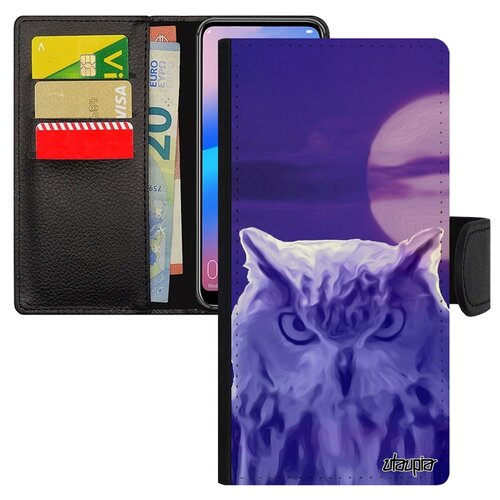 фото Чехол книжка на мобильный huawei p30 lite, "сова" хищник сыч utaupia