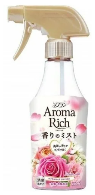 Кондиционер спрей Aroma Rich Diana для белья аромат розы персика маракуйя антистатик 280 мл бутылка с дозатором