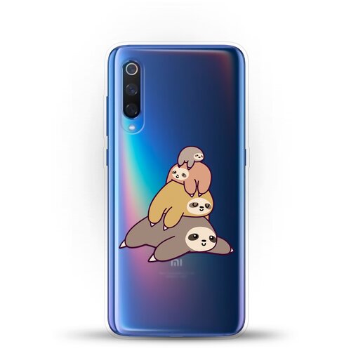 фото Силиконовый чехол 4 ленивца на xiaomi mi 9 andy & paul