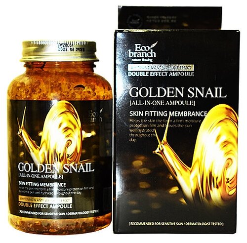 Eco branch Ампульная сыворотка с экстрактом улитки и золотом Golden Snail All-in-One Ampoule skin, 250 мл