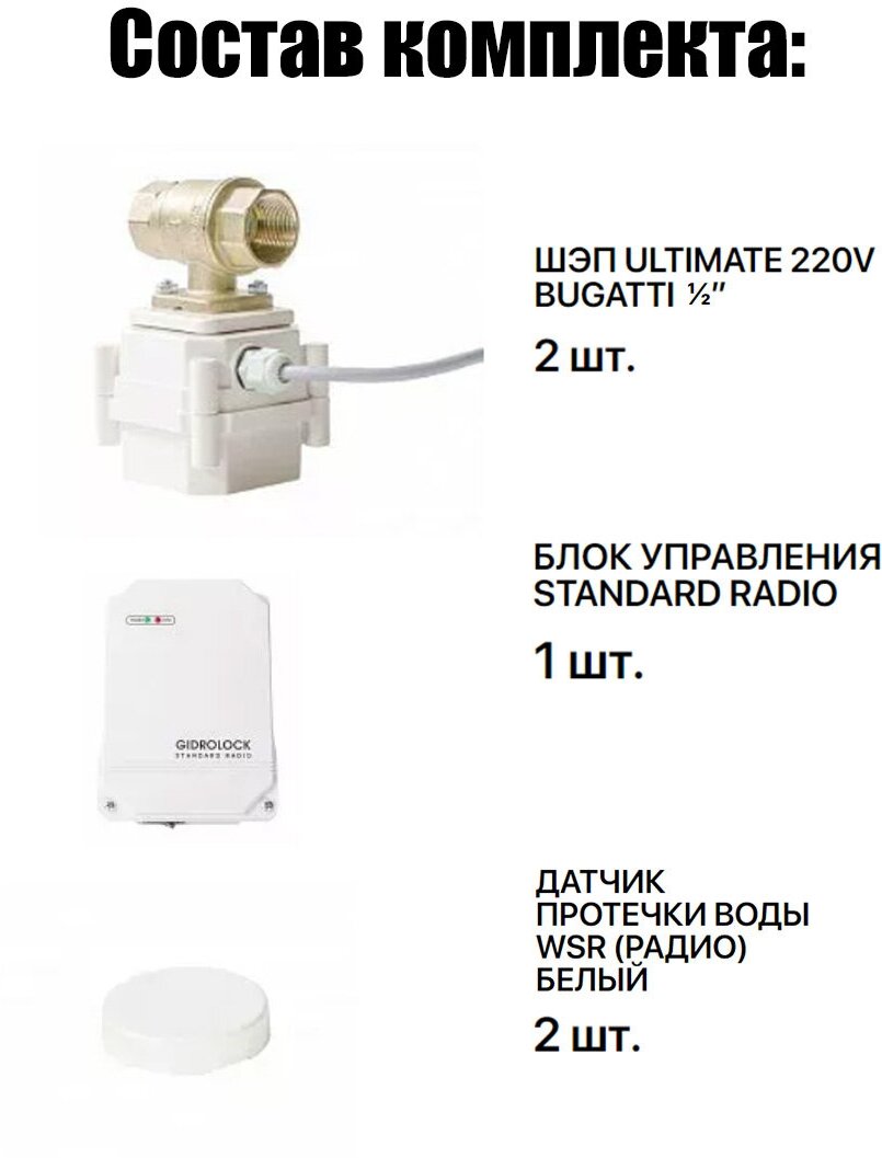 Комплект GIDROLOCK STANDARD radio BUGATTI 1/2