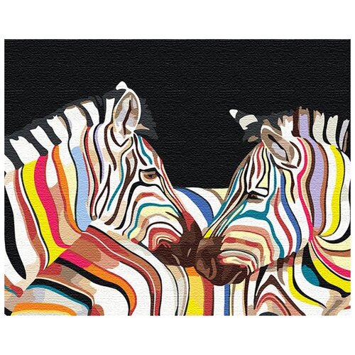 Радужные зебры Раскраска картина по номерам на холсте с неоновыми красками рагнар арт раскраска картина по номерам на холсте с неоновыми красками