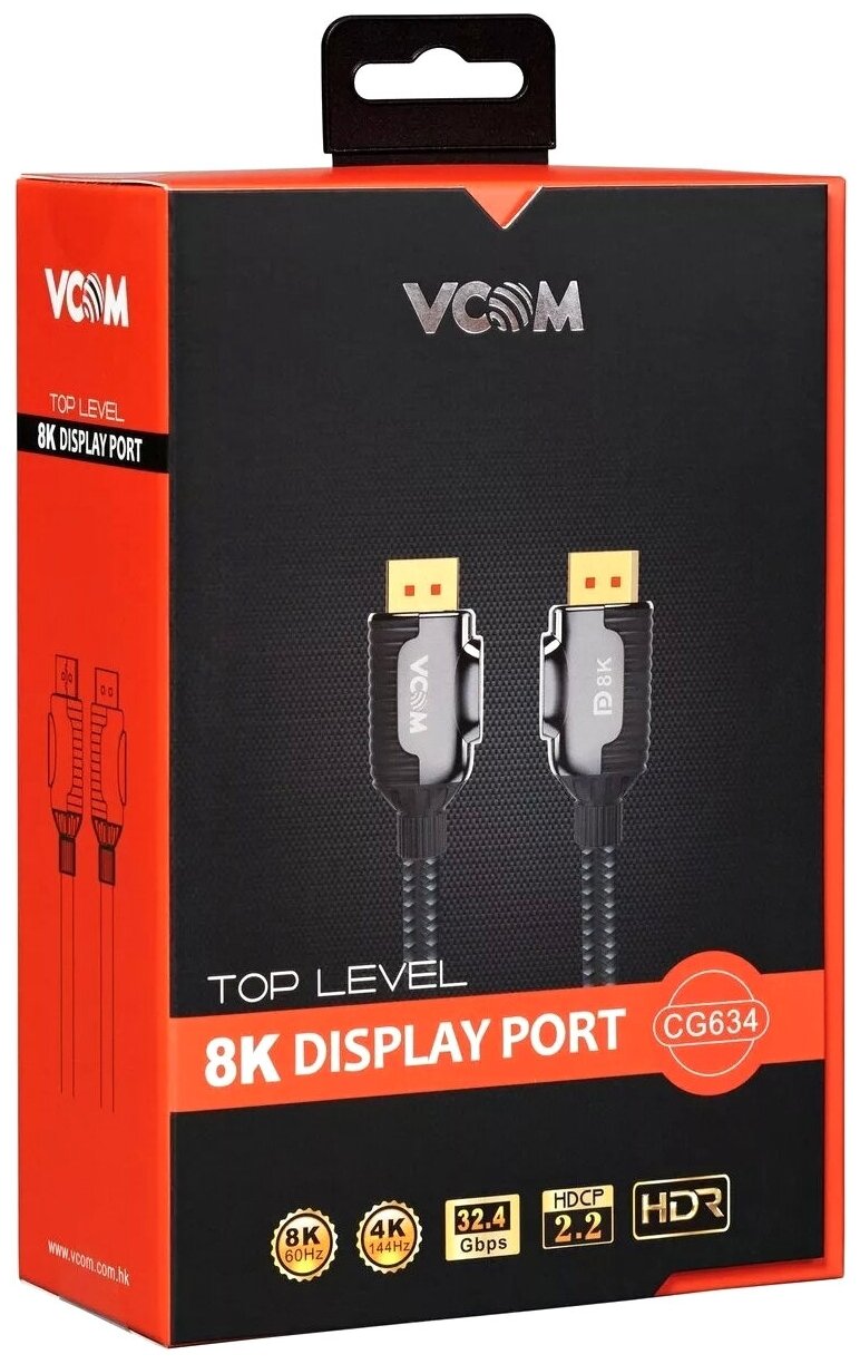 Кабель DisplayPort VCOM соединительный v1.4, 8K/60Hz, 1m - фото №7