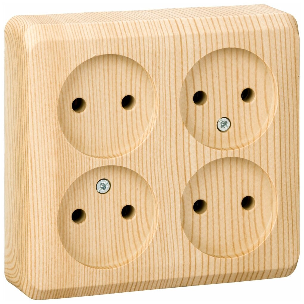 Розетка четырехместная ETUDE, открытый монтаж, сосна | код. PA16-205D | Schneider Electric ( 1шт. )