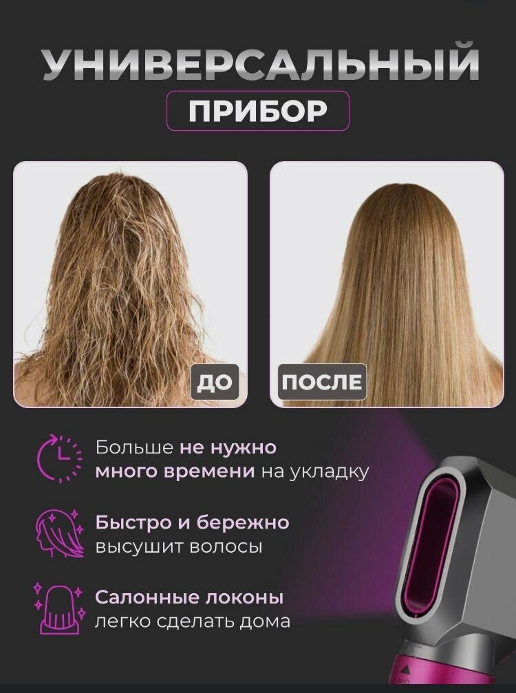 Портативный фен-стайлер 5 в 1 "CONADRI" для всех типов волос + кейс для мультистайлер в комплекте - фотография № 9
