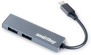 TYPE-C Хаб Smartbuy 10 Гбит/с, 2 USB 3.1 (SBHA-460C-G) черный