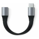 Кабель Satechi USB-C Mini Extension Cable. Разъем Type-C Male to Type-C Female. Длина 12 см. Черный - изображение
