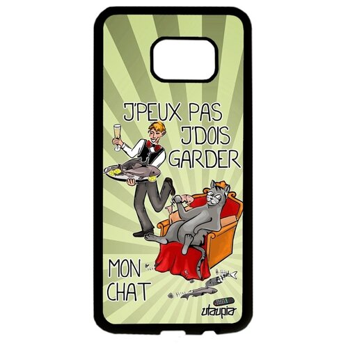 фото Чехол на galaxy s7 edge, "не могу - сижу с котом!" карикатура пародия utaupia