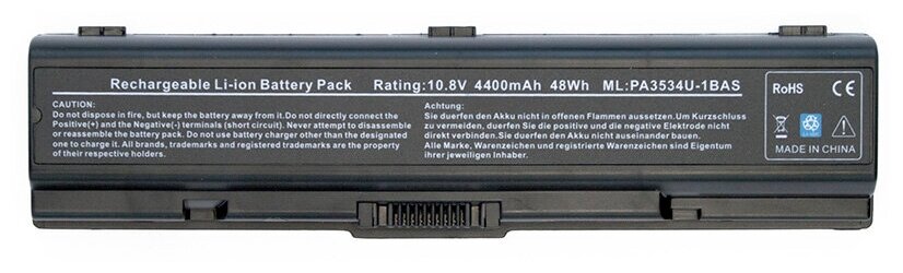 Аккумулятор для ноутбука Toshiba OEM Satellite A200, A300, Dynabook AX, EX, PXW, T30, T31, TX, TV Series. 10.8V 4400mAh PN: U-1BRS, PABAS099 - фото №2