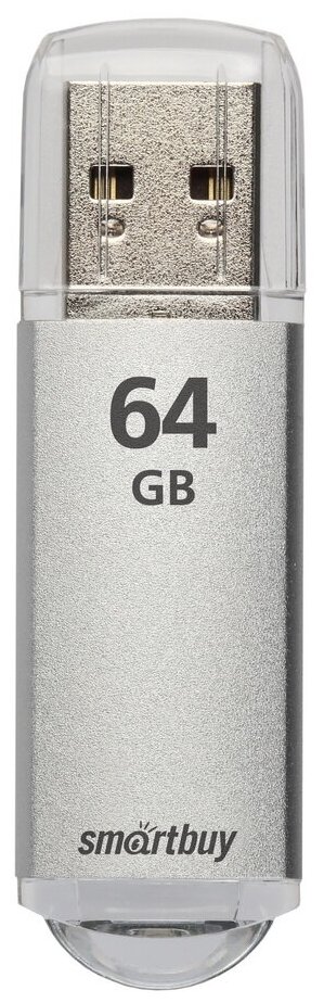 Флеш-накопитель USB 2.0 Smartbuy 64GB V-Cut Silver (SB64GBVC-S)