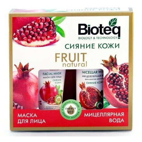 Биотек BIOTEQ FRUIT NATURAL Набор №4 Сияние кожи (Крем-маска д/лица 50мл+Мицеллярная вода 180мл)