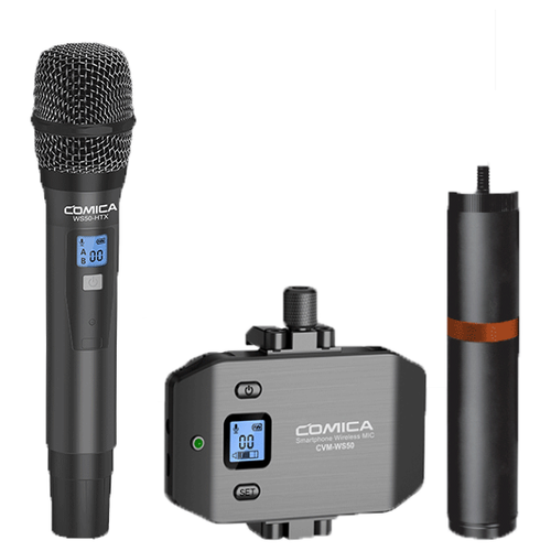 Радиосистема Comica CVM-WS50, комплектация: приемник, микрофон, интегрируемый передатчик, разъем: mini jack 3.5 mm, черный