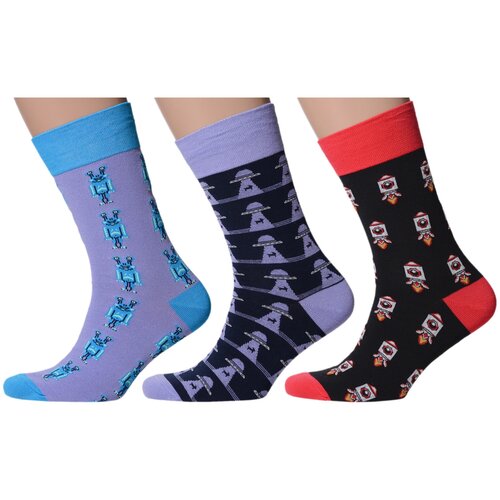 фото Комплект из 3 пар мужских носков moscowsocksclub микс 8, размер 25 (38-40)