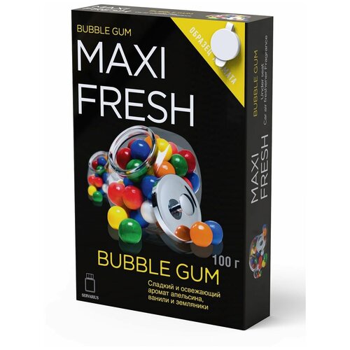 Maxifresh Ароматизатор для автомобиля MF-114 Bubble gum 100 г специальный черный