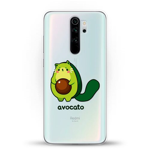 фото Силиконовый чехол авокадо-кот на xiaomi redmi note 8 pro andy & paul