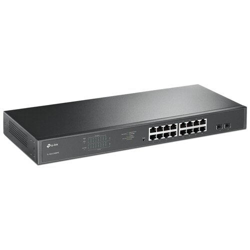 TP-LINK TL-SG1218MPE 16-портовый гигабитный PoE Easy Smart коммутатор, 16 RJ45 портов 10/100/1000Мбит/с, поддержка 802.3af/at PoE на портах 1-16, PoE-бюджет 250 Ватта, настолькой/монтируемый в стойку, поддержка 802.1q VLAN, IGMP, LAG TL-SG1218MPE