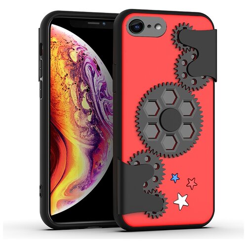 фото Чехол силиконовый для iphone se 2020 / 7 / 8 spinner series (антистресс) красный с черным grand price