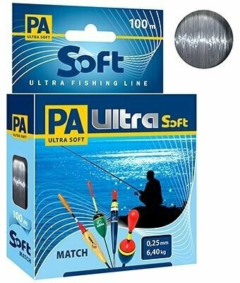 Монофильная леска для рыбалки PA ULTRA SOFT MATCH 0,25mm 100m ( 1 штука )